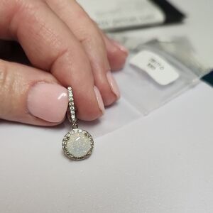 Elegant Silver Opal Drop Earrings